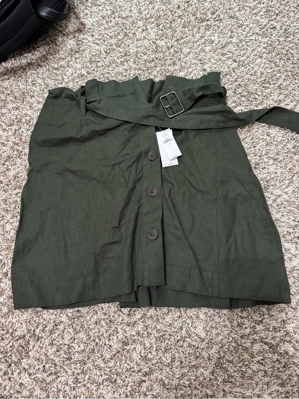 NWT Banana Republic Button-Front Olive Green Waist Skirt with Belt